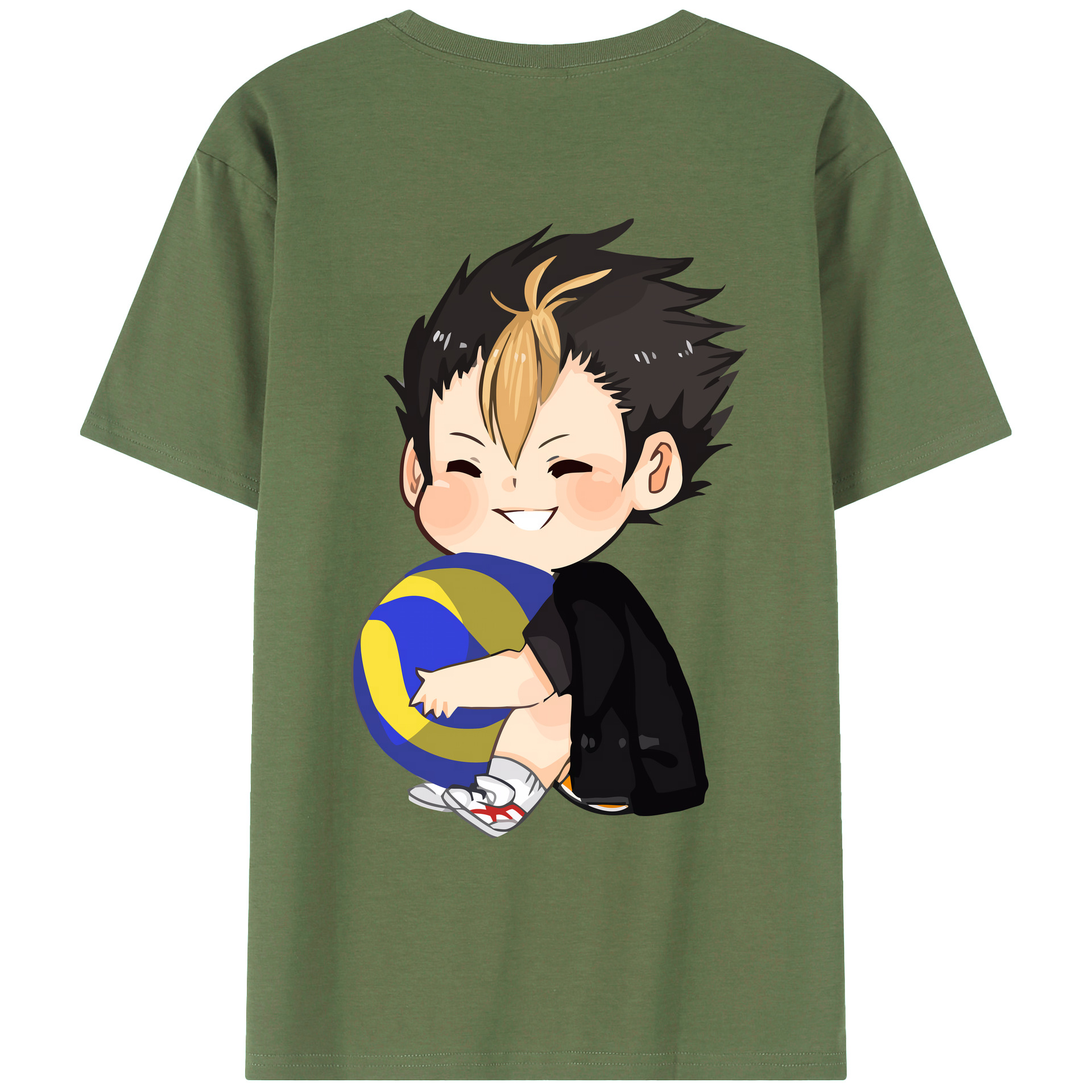 （画像用） ハイキュー!! Haikyu!! 綿100％ メンズ半袖Tシャツ（バックプリント） 通気性